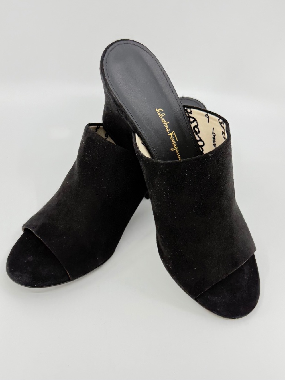Salvatore Ferragamo Sophie Suede Sandals, NIB, Size 8B